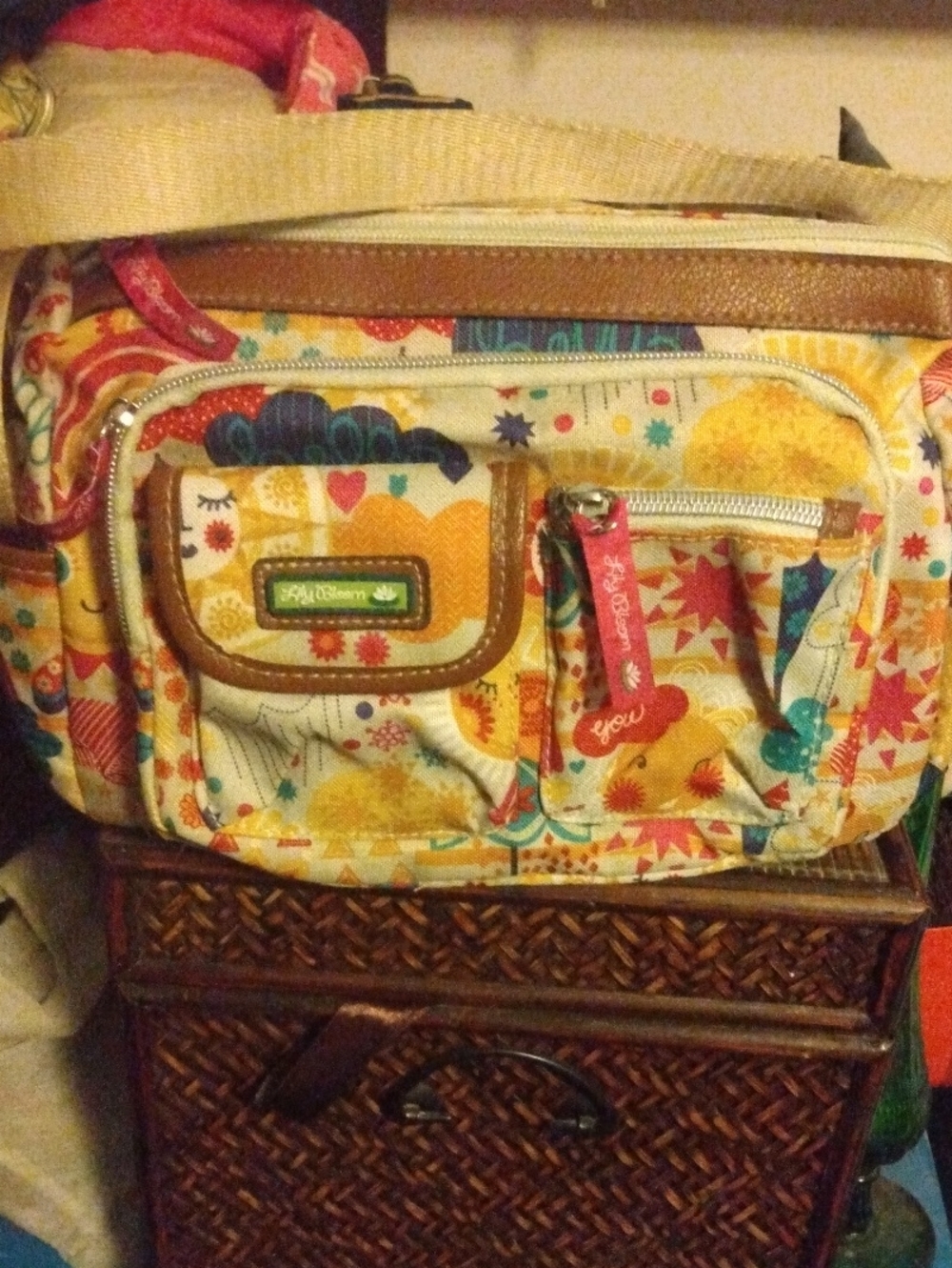Lilly Bloom Printed Crossbody Bag in Yellow & Multicolor